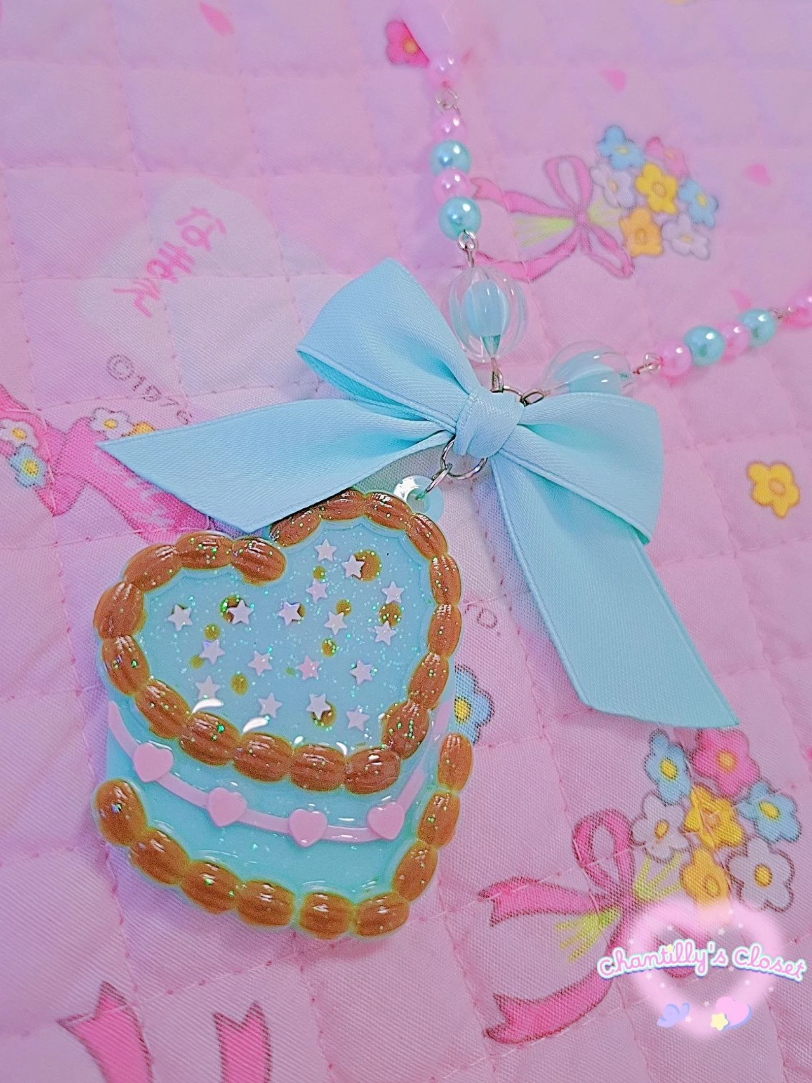 Mint chocolate Chip Birthday cake Necklace 